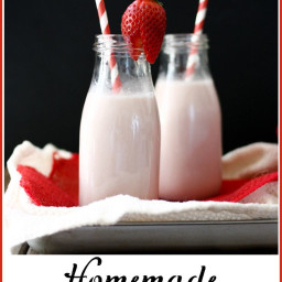 Vegan Homemade Strawberry Milk with Natural Sweeteners