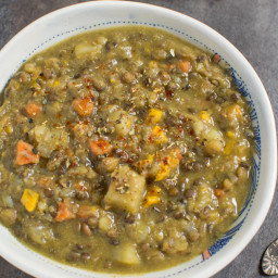 Vegan Instant Pot Lentil Vegetable Soup with Slow Cooker Variation