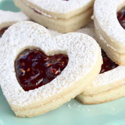 Vegan Linzer Heart Cookies