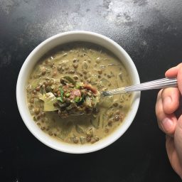 Vegan Masoor Dal with Curry Leaves and Coconut Milk