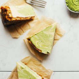 Vegan Matcha Swirl Cheesecake