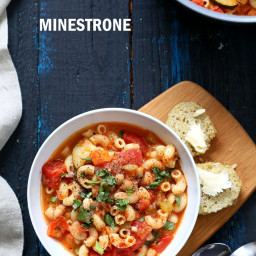 Vegan Minestrone - Veggies Pasta & White Bean Soup