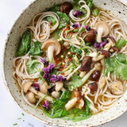 Vegan Miso Noodle Soup Recipe • Veggie Society
