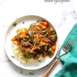 Vegan Mushroom Bourguignon With Potato Cauliflower Mash – Instant Pot
