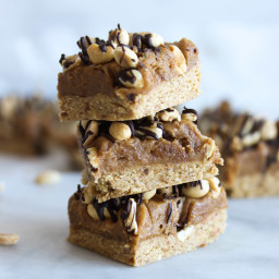 Vegan No-Bake Peanut Butter Snickers Bars