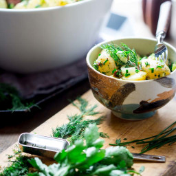 vegan potato salad with herbs