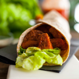 Vegan Recipe: Buffalo Chicken Caesar Wrap