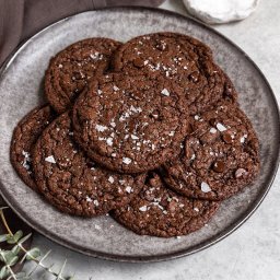 Vegan Salted Espresso Brownie Cookies
