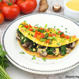 Vegan Spinach-Mushroom Omelet