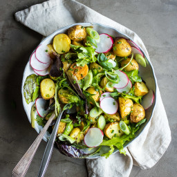 Vegan Spring Potato Salad with Maple Mustard Dressing