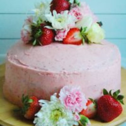 Vegan Strawberry Layered Cake