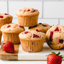 Vegan Strawberry Muffins (Healthy + Easy)