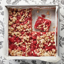 Vegan Strawberry-Rhubarb Oat Squares