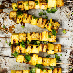 Vegan Turmeric Pineapple Tofu Kabobs