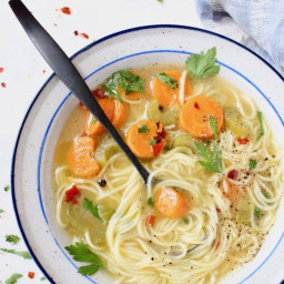 Vegan Vegetable Noodle Soup Recipe • Veggie Society