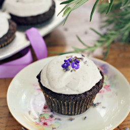 Vegan Chocolate Muffins with Lavender Cream {grain free, gluten free}