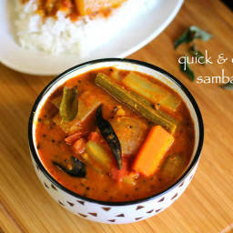 vegetable sambar recipe | quick mixed veg sambar recipe