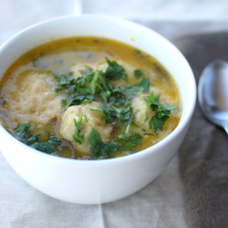 Vegetable Soup with Gouda Dumplings