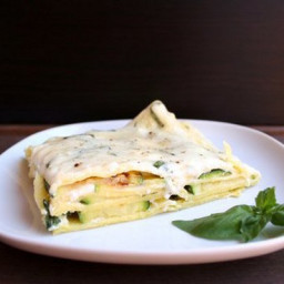 Vegetarian lasagna with zucchini and cheese