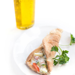 {Vegetarian} Middle Eastern Pita Sandwich Recipe