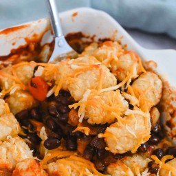 Vegetarian Tater Tot Casserole with Black Beans