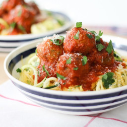 Vegetarian White Bean “Meatballs” with Low Carb Noodles