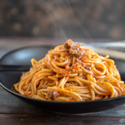 Veggie Packed Instant Pot Spaghetti with Meat Sauce
