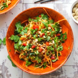 Veggie Pad Thai Zoodles with Peanut Dressing