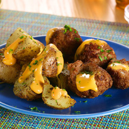 VELVEETA® Slow-Cooker Cheesy Stuffed Meatballs and Potatoes