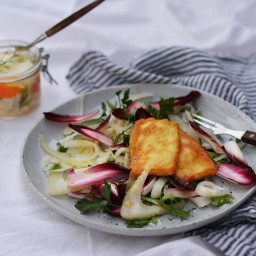 Verjuice Pickled Fennel with Grilled Haloumi