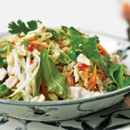 Vietnamese poached chicken salad with mint and coriander