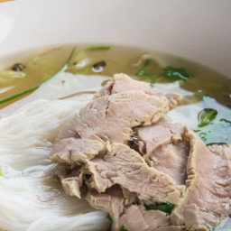 Vietnamese "Pho" Rice Noodle Soup with Beef