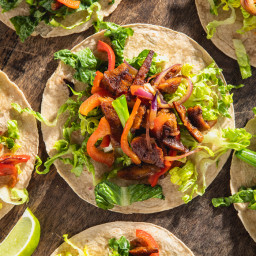Vietnamese Shaking Beef Tacos with Roasted Peppers & Nuoc Cham