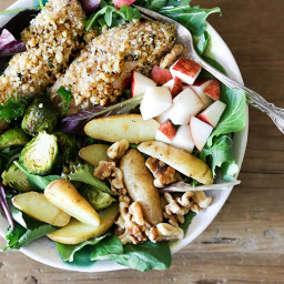 Walnut-Crusted Chicken and Roasted Vegetable Salad