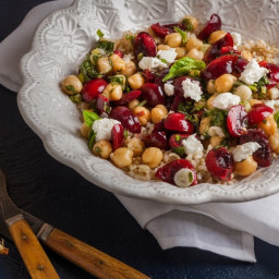 Warm Brown Rice and Chickpea Salad With Cherries