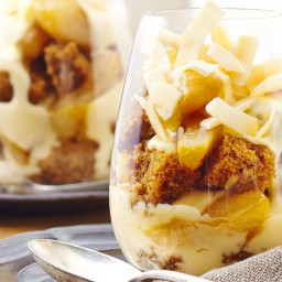 Warm ginger and pear trifles