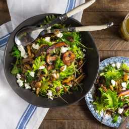 Warm Kale and Caramelized Wild Mushroom Salad