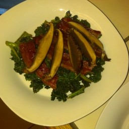 Warm Kale, Bacon & Portobello Salad    
