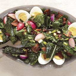 Warm Kale Salad with Bacon and Hard-Cooked Eggs