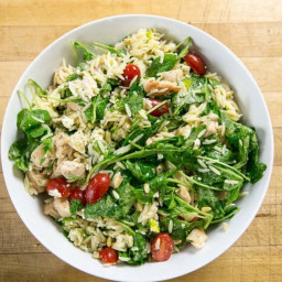 WARM ORZO SALAD WITH CHICKEN