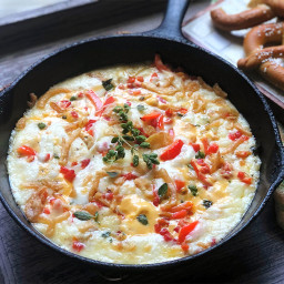 Warm Pimento Cheese Dip With Pretzels