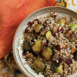 Warm Salad of Millet and Roasted Brussels Sprouts with Cranberries and Waln