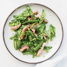 Warm Snap Peas with Ham and Tarragon Butter