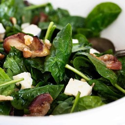 Warm Spinach Salad with Apple and Brie