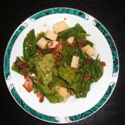 Warm Spinach Salad with Bacon Thyme Dressing