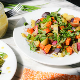 Warm Vegetable Salad Recipe with Dijon Dressing