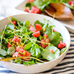 Watercress Salad with Watermelon and Sweet-Sour Onion
