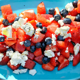 Watermelon and Berry Salad with Feta