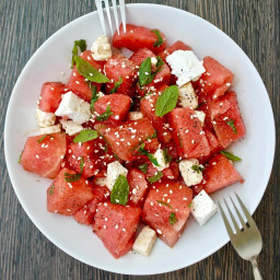 Watermelon and Feta Salad with Honey Balsamic Vinaigrette
