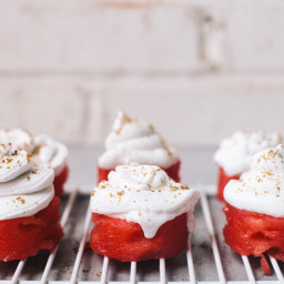 Watermelon Cupcakes with Coconut Cream Icing